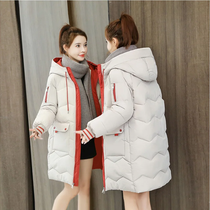 Fashion Women Coat Cotton Parkas Pocket Zipper Hooded Keep Warm Coat Cotton Winter Padded Medium Length Jacket Women's 
Fashion Women Coat Cotton Parkas Pocket Zipper Hooded Keep Warm Coat Cotton Winter Padded Medium Length Jacket Women's