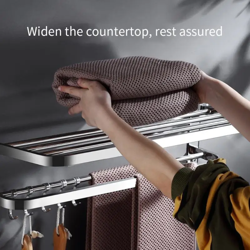Punch-free Folding Movable Bath Towel Shelf Stainless Steel Polished Bathroom Towel Rack Holder Bathroom Basket Holder
Punch-free Folding Movable Bath Towel Shelf Stainless Steel Polished Bathroom Towel Rack Holder Bathroom Basket Holder