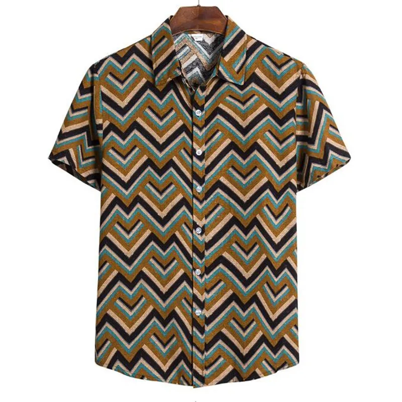 Men's Shirt Colorful Stripe Summer Retro Ethnic Turn Down Collar Short Sleeve Loose Buttons Casual Shirt Blouse Mens Clothing
Men's Shirt Colorful Stripe Summer Retro Ethnic Turn Down Collar Short Sleeve Loose Buttons Casual Shirt Blouse Mens Clothing