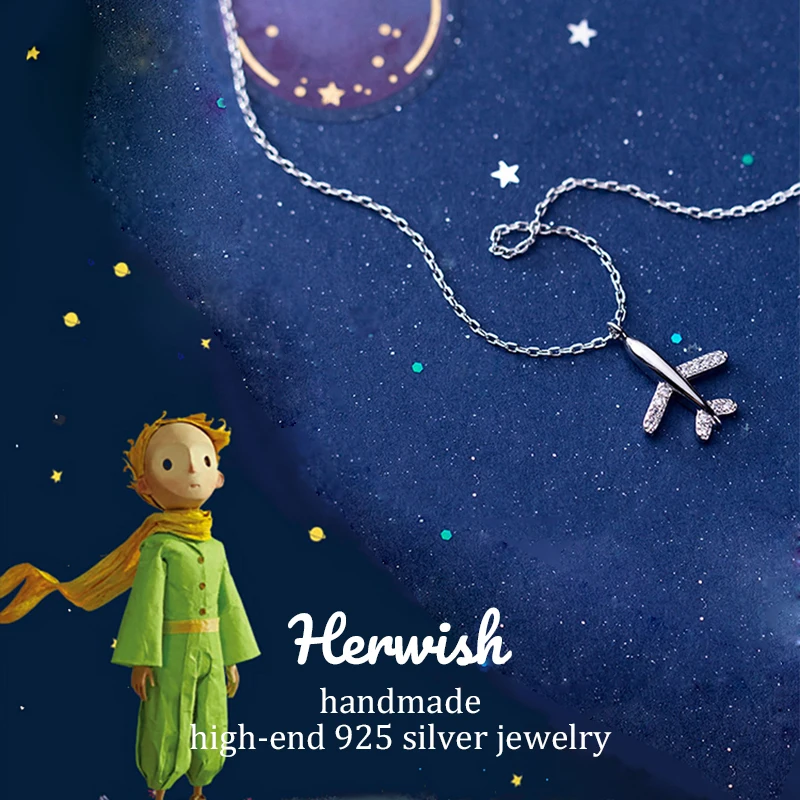 Herwish Women Plane Pendants Necklaces 925 Sterling Silver The Little Prince Link Chain Necklace Cute Korean Fashion Jewelry
Herwish Women Plane Pendants Necklaces 925 Sterling Silver The Little Prince Link Chain Necklace Cute Korean Fashion Jewelry