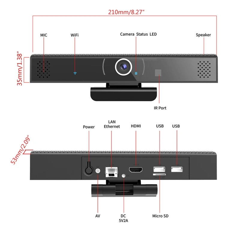 3in1 1080P Webcam H D Web Camera Built-in Speaker and Microphone USB Plug for Video conferencing Recording Streaming AXYF
3in1 1080P Webcam H D Web Camera Built-in Speaker and Microphone USB Plug for Video conferencing Recording Streaming AXYF