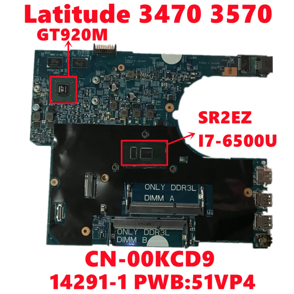 Материнская плата для ноутбука dell Latitude 3470 3570 14291 100%-1 51VP4 с диагональю | Компьютеры
