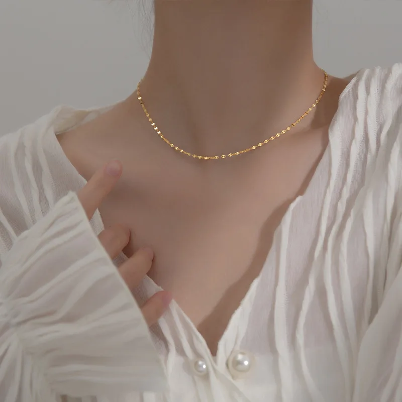 Real 925 Sterling Silver Simple Shiny Chain Choker Necklaces for Women Girls Hypoallergenic Jewelry
Real 925 Sterling Silver Simple Shiny Chain Choker Necklaces for Women Girls Hypoallergenic Jewelry