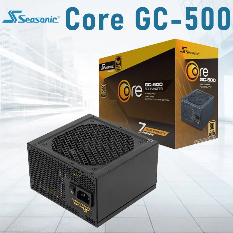 

Seasonic CORE GC 500W Power Supply Rated 500W 100-240V 140mm Gold Gaming PC Power Supply For Intel AMD ATX Computer Silver color