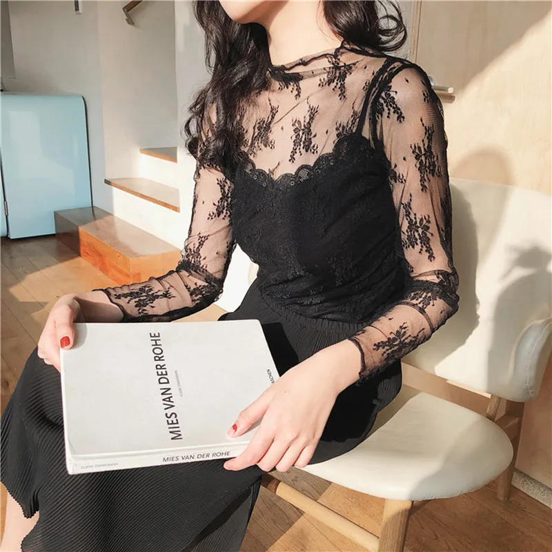 Women's Sexy Lace Long Sleeve Top Korean Fashion Hollow Mesh Soft Aesthetic Clothing E Girl Turtleneck Woman Tshirts Summer 2021
Women's Sexy Lace Long Sleeve Top Korean Fashion Hollow Mesh Soft Aesthetic Clothing E Girl Turtleneck Woman Tshirts Summer 2021