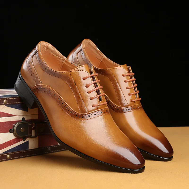 British pointed-toe leather shoes men's popular men lace up business dress shoes H605
British pointed-toe leather shoes men's popular men lace up business dress shoes H605