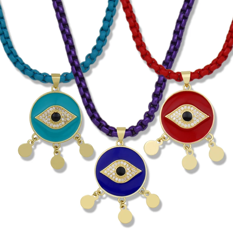 Classic Evil Eye Necklace for Women Colorful Enamel Chain Jewelry Round Coin Pendant Choker Necklaces Jewelry Gift collar ojo
Classic Evil Eye Necklace for Women Colorful Enamel Chain Jewelry Round Coin Pendant Choker Necklaces Jewelry Gift collar ojo