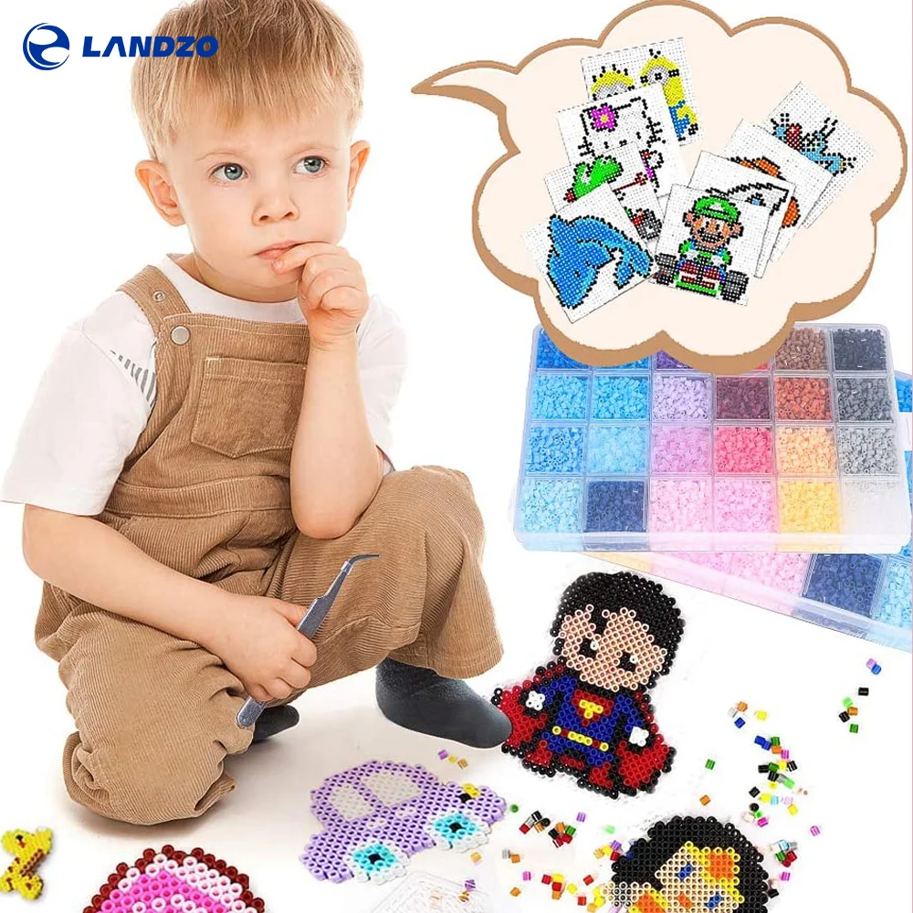 LANDZO Fuse Bead Set - 48 Colors 24000 Pcs Small Size 2.6mm, 2 Tweezers, 3 Big Peg Boards and Templates, 5 Ironing Paper and Key
LANDZO Fuse Bead Set - 48 Colors 24000 Pcs Small Size 2.6mm, 2 Tweezers, 3 Big Peg Boards and Templates, 5 Ironing Paper and Key