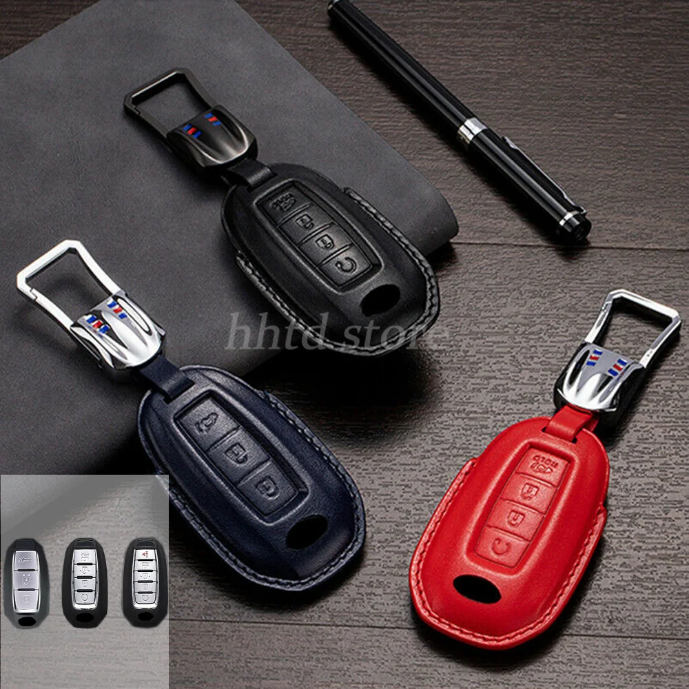 Leather Remote Smart Car Key Case Cover Keychain Fob Protector Holder Auro Accessories Shell For Infiniti 2019 2020 QX50 QX60
Leather Remote Smart Car Key Case Cover Keychain Fob Protector Holder Auro Accessories Shell For Infiniti 2019 2020 QX50 QX60