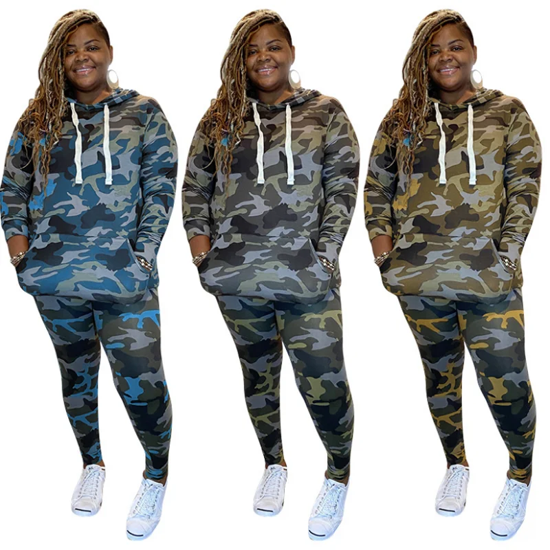 Oversize Camouflage Printed Women Sets XL-5XL Fashion Causal Hooded Neck Sweatshirts Tops Long Pants Autumn Tracksuits Party
Oversize Camouflage Printed Women Sets XL-5XL Fashion Causal Hooded Neck Sweatshirts Tops Long Pants Autumn Tracksuits Party