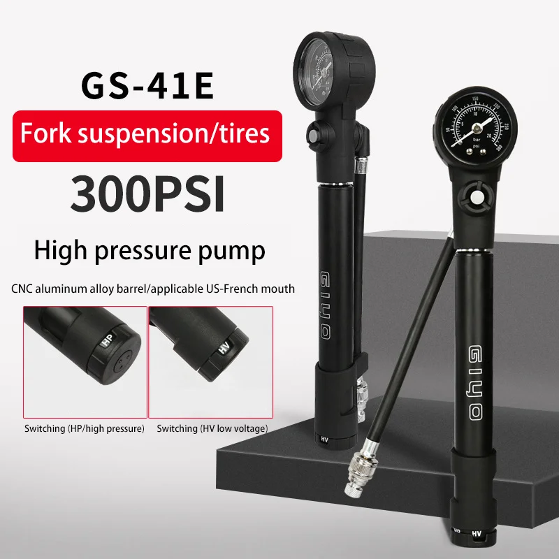 

300psi MTB Suspension Air Pump Bicycle Shock Fork Pump Bike Motor Schrader Presta Tyre Inflator Mini Gauge Tire Pumping