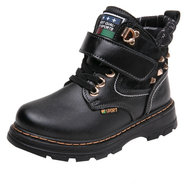 Fashion Boys Girls Boots Children's Winter Shoes Rivets Martin Boot Ankle For Kids Genuine Leather Plush Boys Snow Boots KS556
Fashion Boys Girls Boots Children's Winter Shoes Rivets Martin Boot Ankle For Kids Genuine Leather Plush Boys Snow Boots KS556