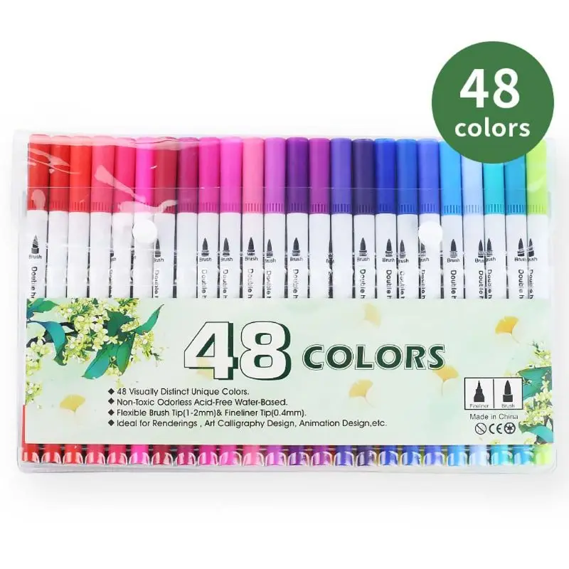 12/24/36/48/60/80/100 Color Fineliner Art Marker Pens Watercolor Dual Tip Brush W8ED
12/24/36/48/60/80/100 Color Fineliner Art Marker Pens Watercolor Dual Tip Brush W8ED
