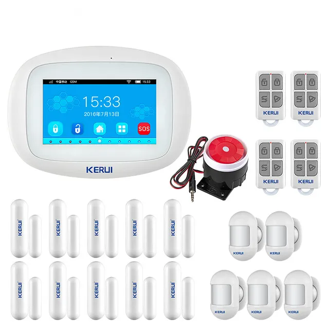 Wi-Fi GSM-система KERUI, 4,3 дюйма, большой сенсорный TFT-экран, беспроводная система безопасности дома, сирена, датчик движения, дверной датчик
Wi-Fi GSM-система KERUI, 4,3 дюйма, большой сенсорный TFT-экран, беспроводная система безопасности дома, сирена, датчик движения, дверной датчик