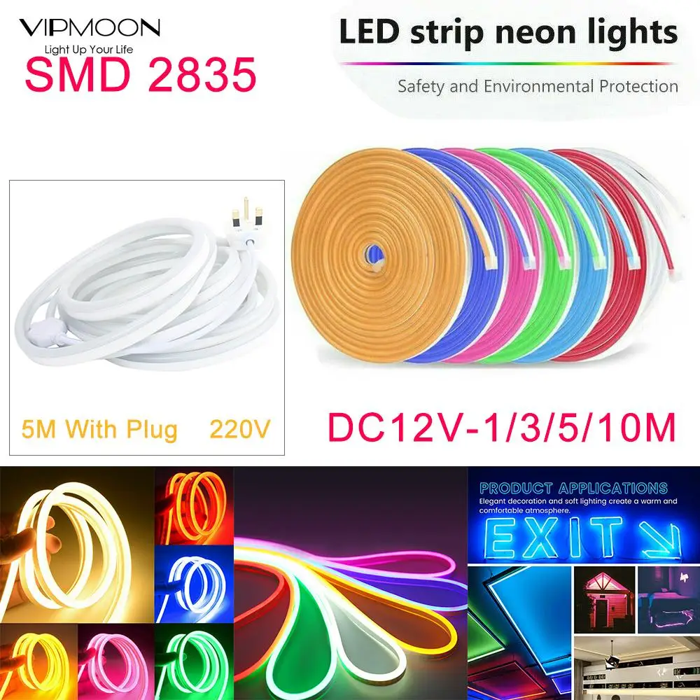 DC 12V LED Strip Light Flexible Neon Lights Waterproof IP67 SMD 2835 120Led/M For Home Decoration Signed Neon Strip 1M 3M 5M 10M
DC 12V LED Strip Light Flexible Neon Lights Waterproof IP67 SMD 2835 120Led/M For Home Decoration Signed Neon Strip 1M 3M 5M 10M