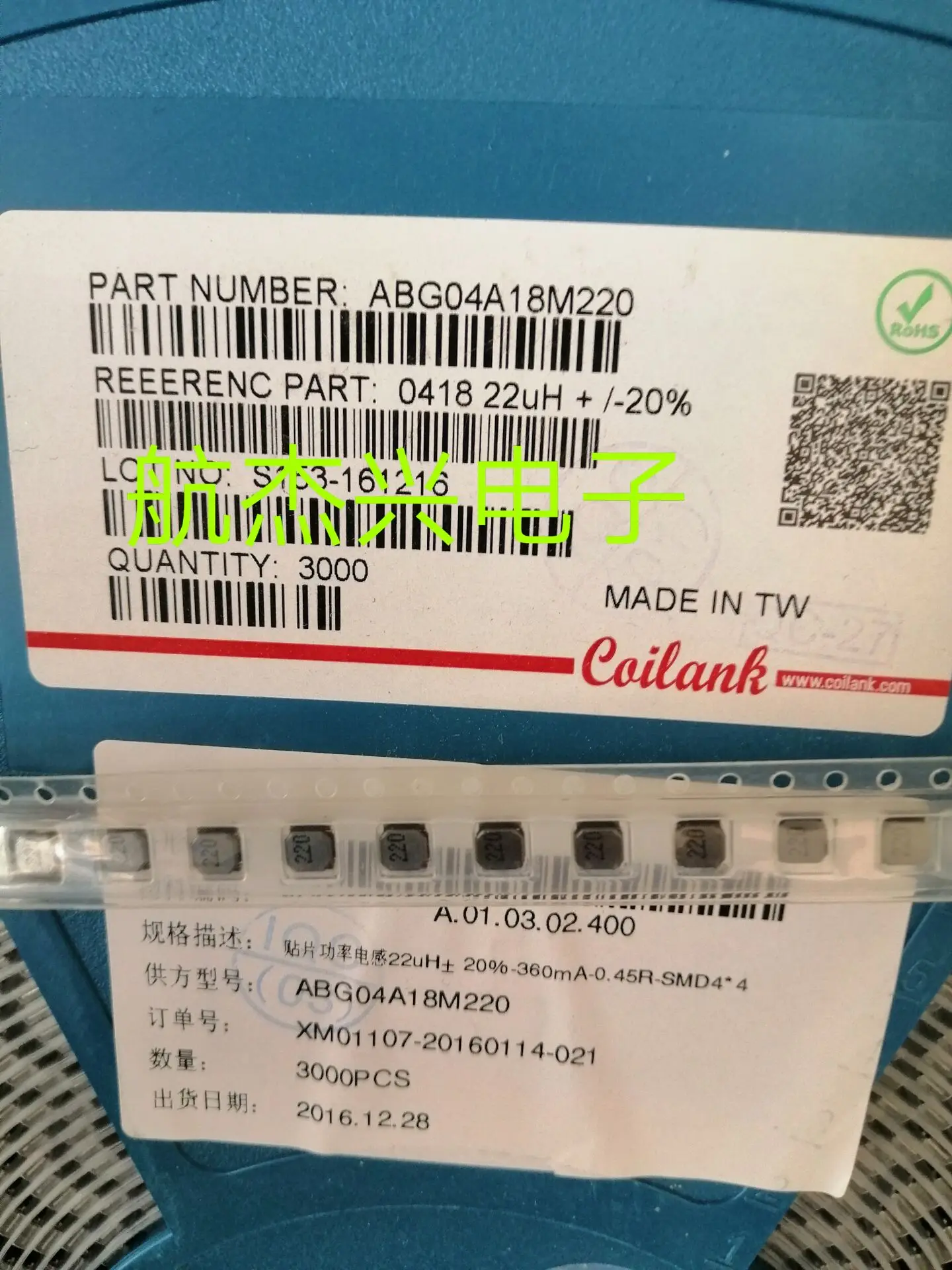 Original New 100% ABG04A18M150 SMD winding high power inductor 0418 15UH 4*4*1.8MM 670MA
Original New 100% ABG04A18M150 SMD winding high power inductor 0418 15UH 4*4*1.8MM 670MA