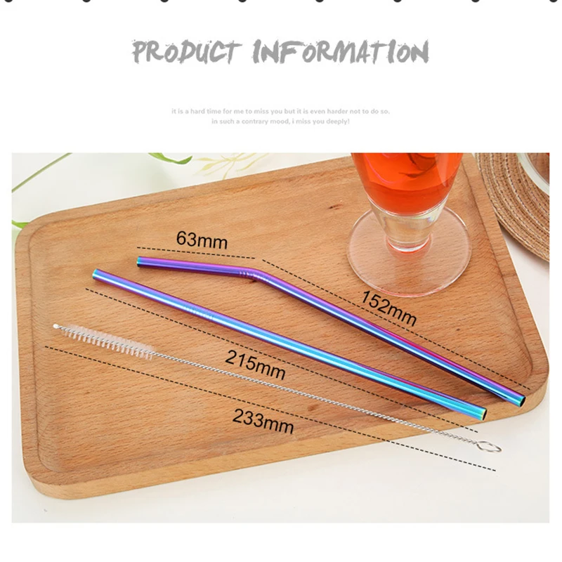 6pcs Reusable Straw Set Mixer 304 Stainless Steel Straight / Bent Sucker Drinkware with Brush
6pcs Reusable Straw Set Mixer 304 Stainless Steel Straight / Bent Sucker Drinkware with Brush