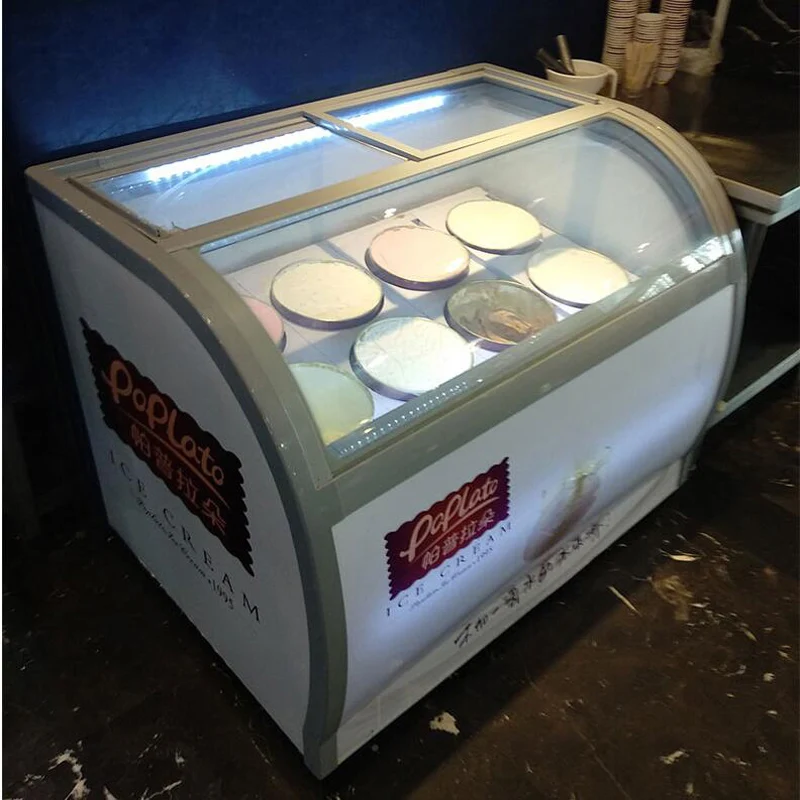 

Commercial Homemade Ice Cream Display Cabinet For Cold Drink Shops Popsicle Showcase Ice Porridge Freezer