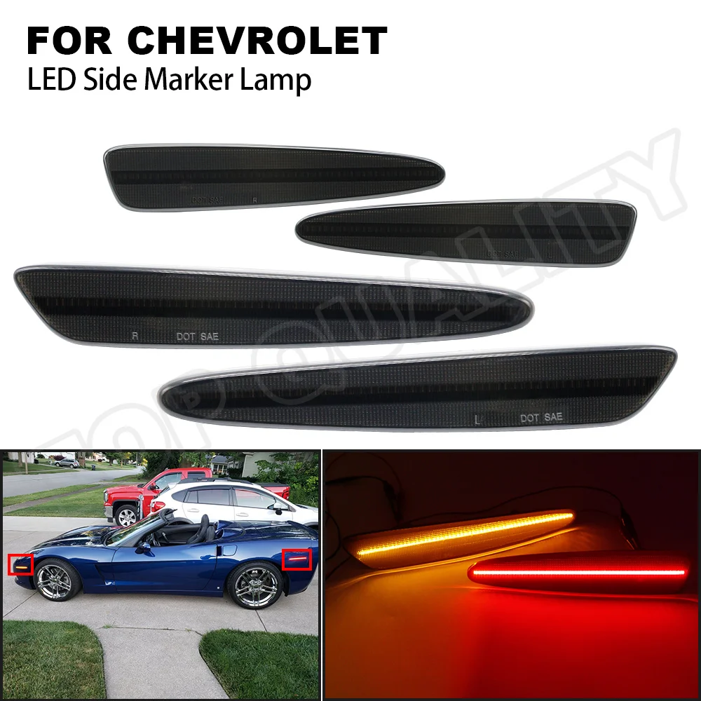 For Chevrolet Chevy Corvette C6 2005 2006 2007 2008- 2011 2012 2013 LED Side Marker Light Front Amber Rear Red Turn Signal Lamp 
For Chevrolet Chevy Corvette C6 2005 2006 2007 2008- 2011 2012 2013 LED Side Marker Light Front Amber Rear Red Turn Signal Lamp