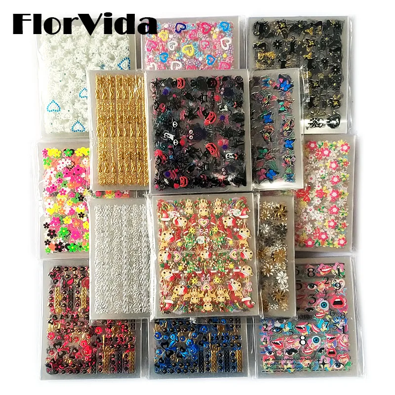 FlorVida 24/30pcs Set Nail Art Stickers With Glue Flower Decals 5*6cm Self-Adhesive Laser Golden Christmas Halloween Kit
FlorVida 24/30pcs Set Nail Art Stickers With Glue Flower Decals 5*6cm Self-Adhesive Laser Golden Christmas Halloween Kit