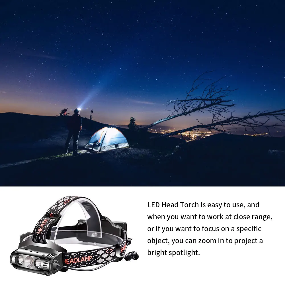 LED Head Torch Portable Rechargeable Flip-Type Multi-Light Source Headlights Waterproof Camping Search Headlamp With Cable
LED Head Torch Portable Rechargeable Flip-Type Multi-Light Source Headlights Waterproof Camping Search Headlamp With Cable