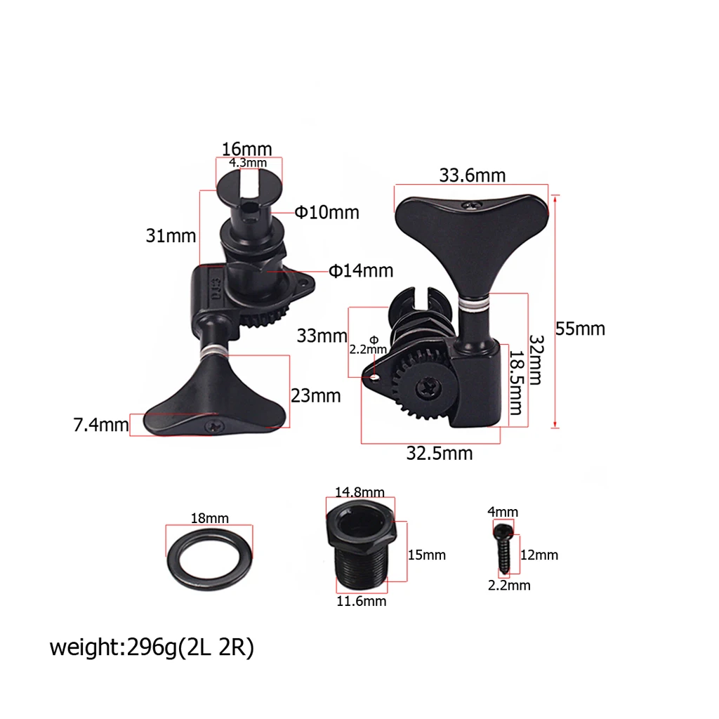 1 Set 2R2L Ukulele Tuning Pegs Tuners Machine Heads 1:24 Gear Ratio for Guitar Lovers Musical Gift 
1 Set 2R2L Ukulele Tuning Pegs Tuners Machine Heads 1:24 Gear Ratio for Guitar Lovers Musical Gift