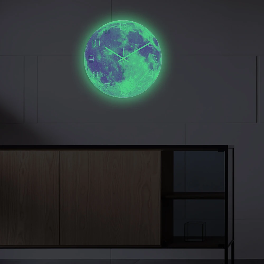 CC112 Luminous Cyan Moon Wall Clock Acrylic Silent Movement Bedroom Living Room Decoration Clock
CC112 Luminous Cyan Moon Wall Clock Acrylic Silent Movement Bedroom Living Room Decoration Clock