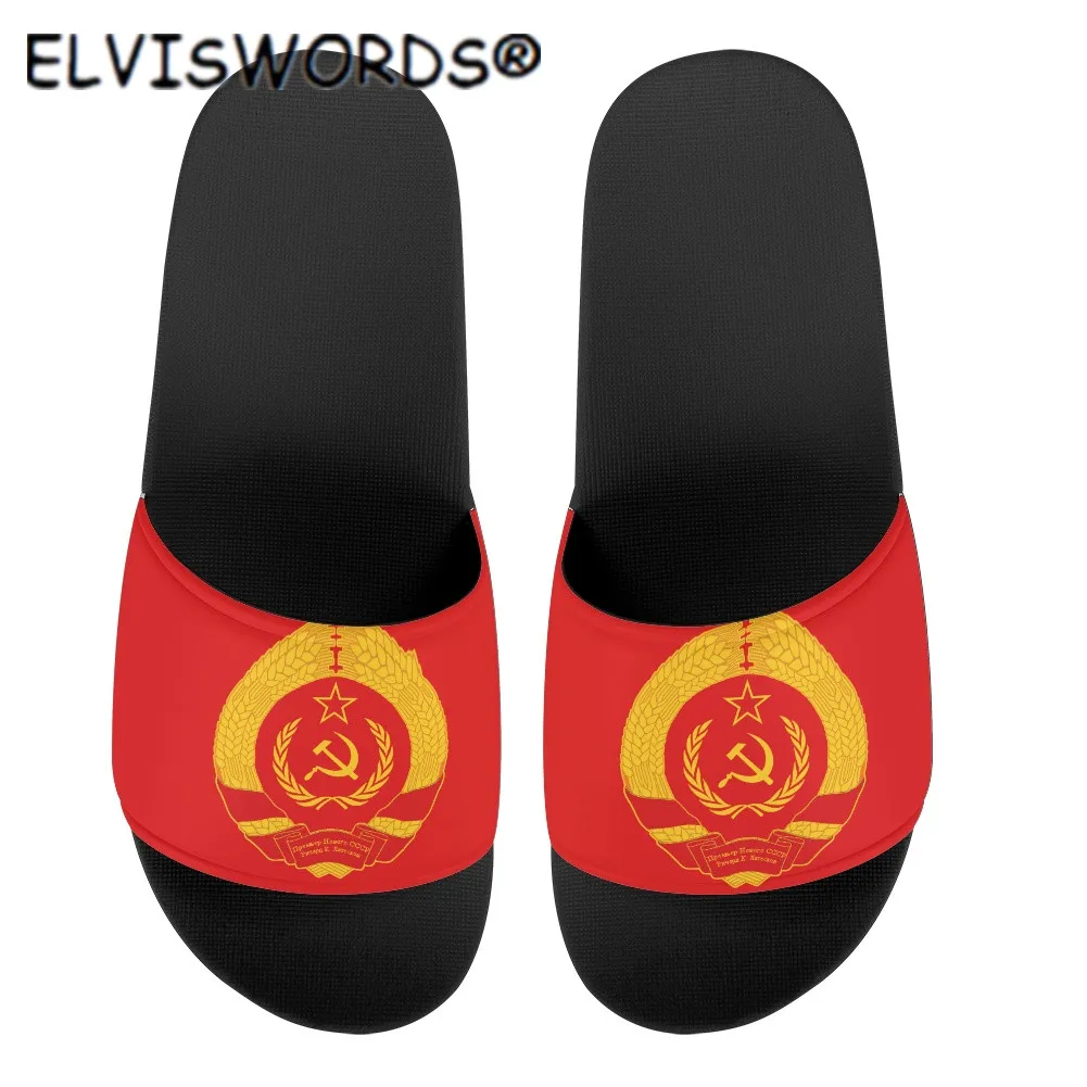 ELVISWORDS 2021 Soviet Flag Pattern Design Shoes for Women Non-slip Ladies Light Breathable Home Bathroom Casual Slippers
ELVISWORDS 2021 Soviet Flag Pattern Design Shoes for Women Non-slip Ladies Light Breathable Home Bathroom Casual Slippers