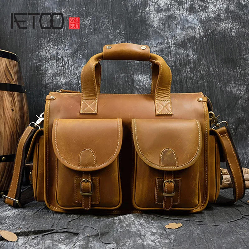 Мужской кожаный портфель AETOO, сумка из воловьей кожи в стиле ретро, для ноутбука
Мужской кожаный портфель AETOO, сумка из воловьей кожи в стиле ретро, для ноутбука