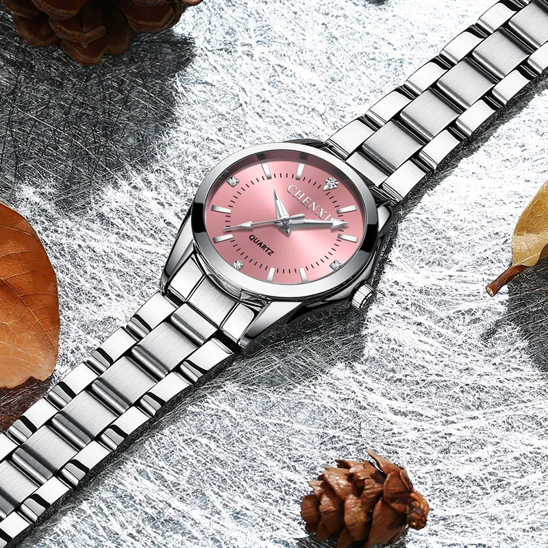 CHENXI женские Стразы часы лучший бренд класса люкс кварцевые Водонепроницаемый