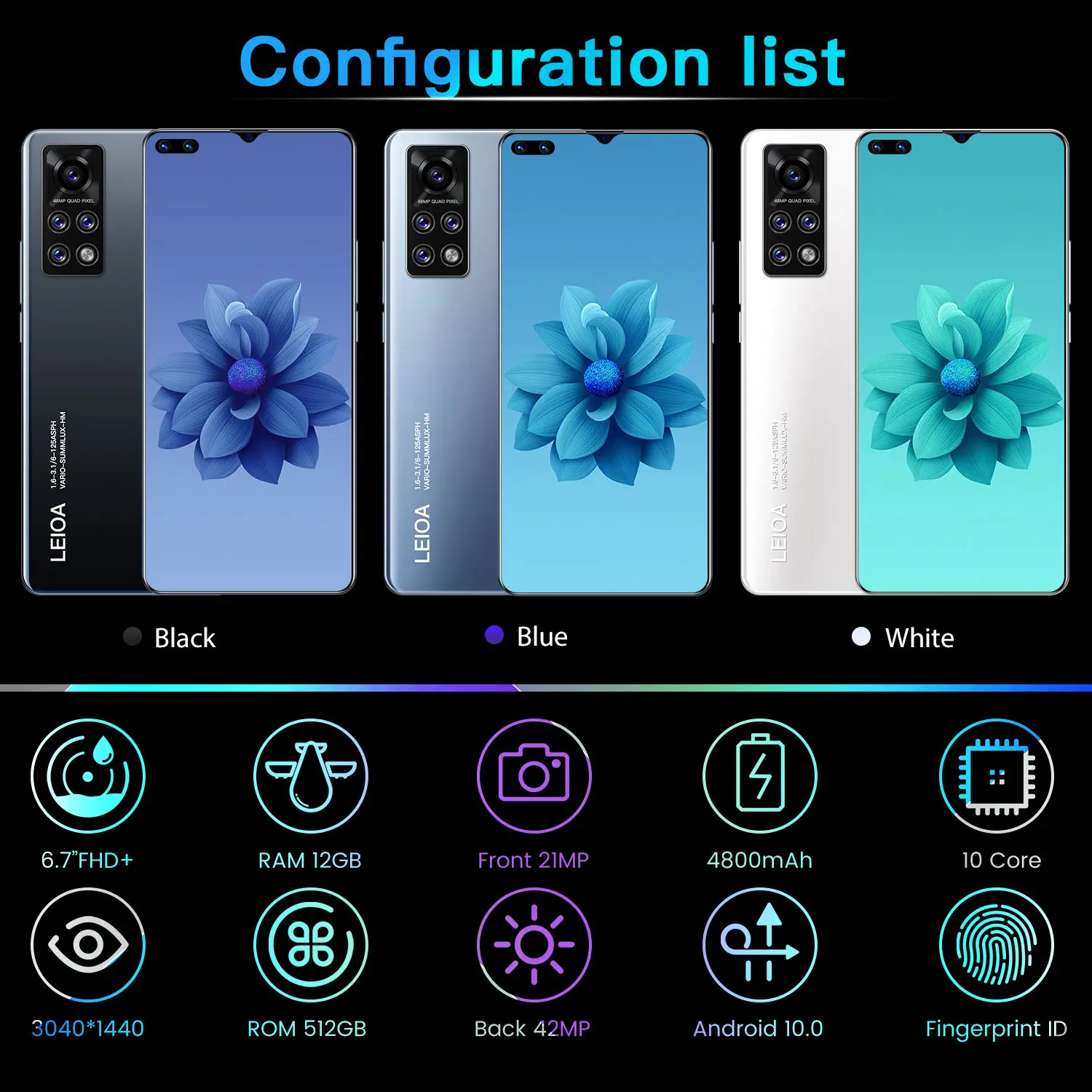 Смартфон с 10 1-дюймовым дисплеем десятиядерным процессором MT10 Pro Android 0 ОЗУ 12 Гб ПЗУ