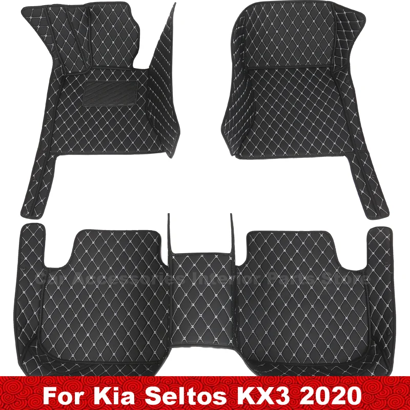 

Автомобильные коврики для Kia Seltos KX3 2020, автомобильный Стайлинг, водонепроницаемые декоративные кожаные коврики, аксессуары для интерьера, подставки для ног