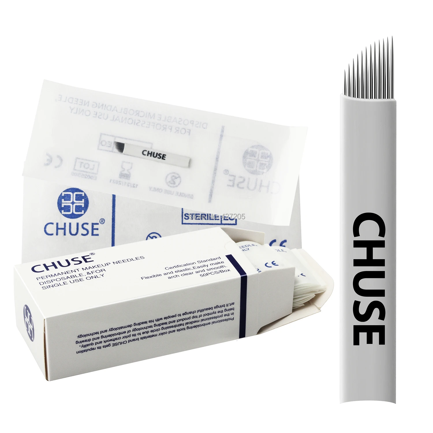 CHUSE S12 Перманентный макияж иглы для бровей микроблейдинг ручные конические