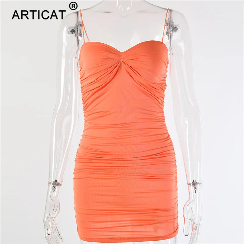 Articat Spaghetti Strap Ruched Sexy Summer Dress Women Off Shoulder Strapless Backless Bodycon Mini Dress Pleated Party Dress
Articat Spaghetti Strap Ruched Sexy Summer Dress Women Off Shoulder Strapless Backless Bodycon Mini Dress Pleated Party Dress