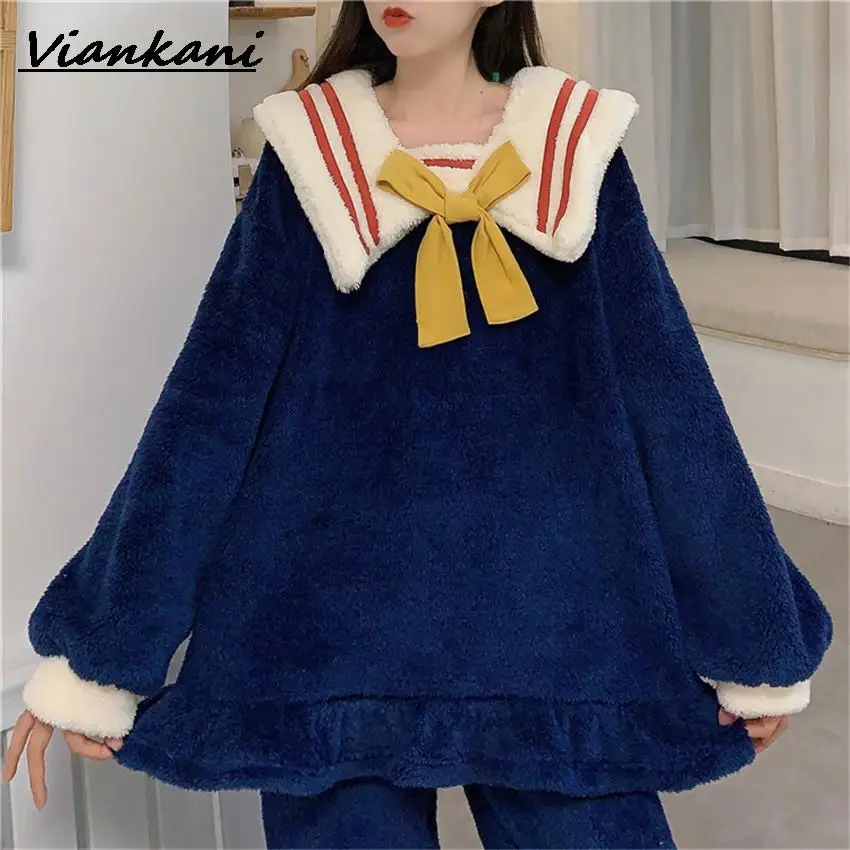 Autumn Winter Pajama Suit Women Long Sleeve Flannel Coat + Flannel Pant Girls Sleepwear Cute Princess Coral Fleece Outwear
Autumn Winter Pajama Suit Women Long Sleeve Flannel Coat + Flannel Pant Girls Sleepwear Cute Princess Coral Fleece Outwear