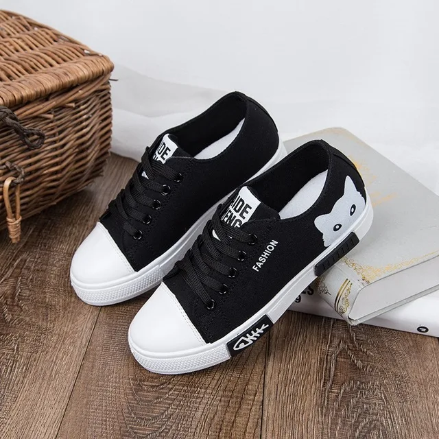 Women Flat Cartoon Canvas Shoes New Summer White Lace Up Student Board Shoes Ladies Casual Shoes Female Sneakers 3 colors
Women Flat Cartoon Canvas Shoes New Summer White Lace Up Student Board Shoes Ladies Casual Shoes Female Sneakers 3 colors