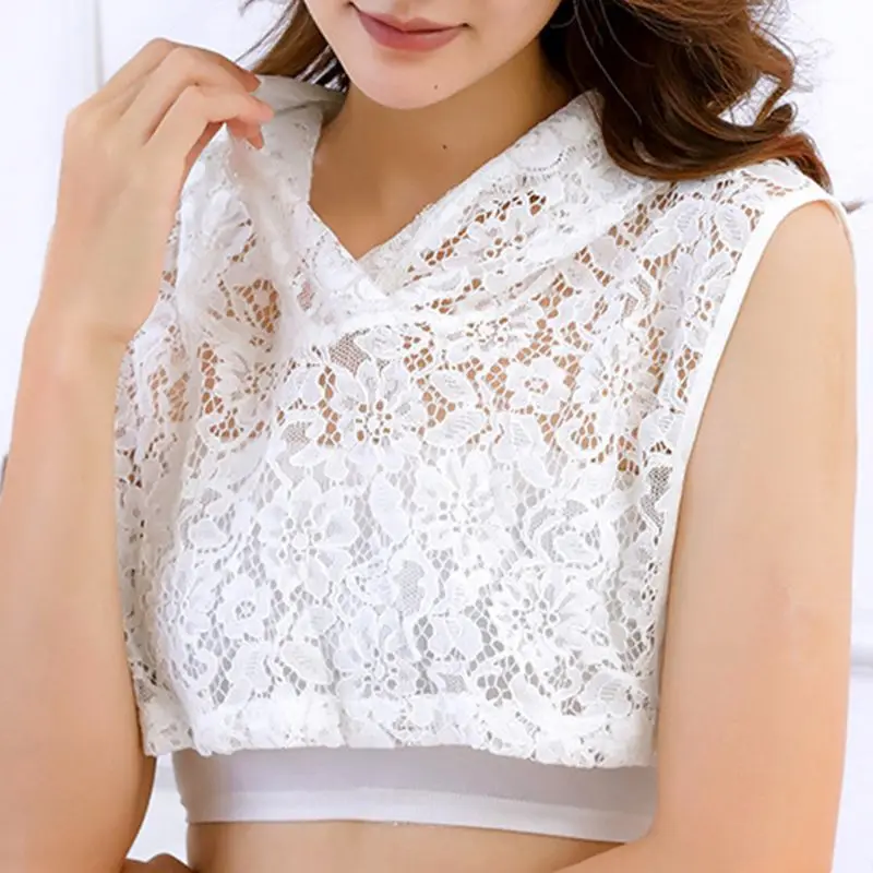 Women Girls Crochet Hollow Floral Lace Fake Collar with Hoodie Cap Fairy Pullover Half-Shirts Sweater Decorative Sunscreen Hat
Women Girls Crochet Hollow Floral Lace Fake Collar with Hoodie Cap Fairy Pullover Half-Shirts Sweater Decorative Sunscreen Hat