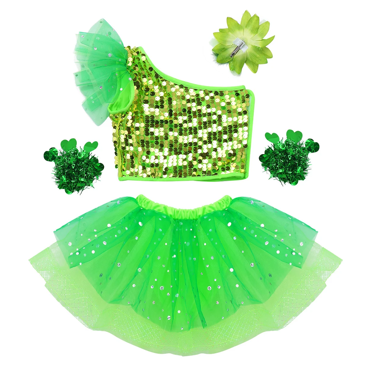 TiaoBug Kids Girls Sparkly Sequins Crop Top with Mesh Ballet Tutu Skirt Set Stage Performance Modern Hip Hop Jazz Dance Costume
TiaoBug Kids Girls Sparkly Sequins Crop Top with Mesh Ballet Tutu Skirt Set Stage Performance Modern Hip Hop Jazz Dance Costume