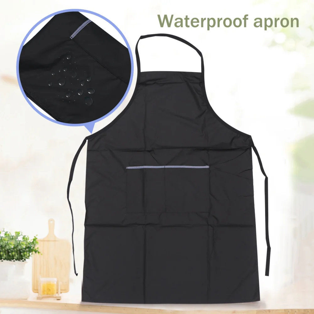 Beauty Salon Apron Waterproof Working Clothes Multi-use Hairdressing Apron Front Lagre Pockets Protective Pinafore (Black, Rando 
Beauty Salon Apron Waterproof Working Clothes Multi-use Hairdressing Apron Front Lagre Pockets Protective Pinafore (Black, Rando