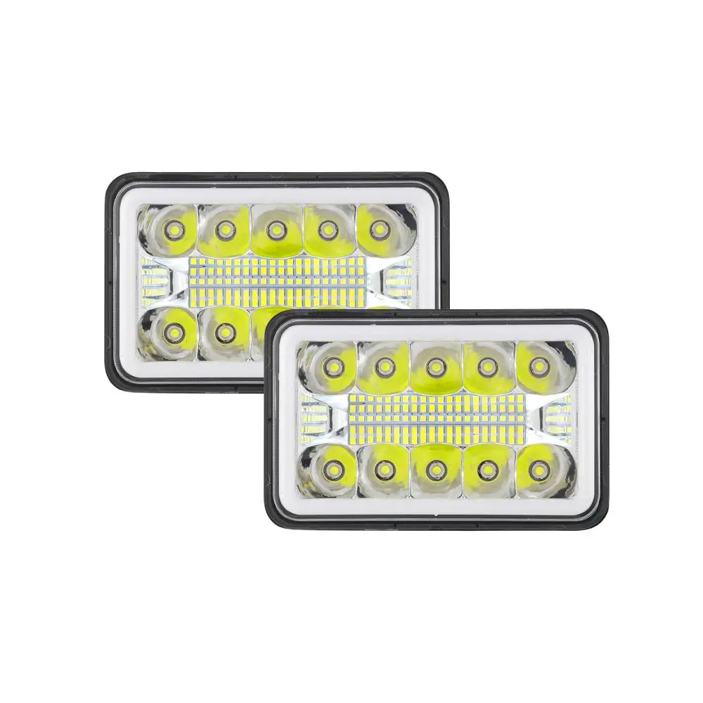 4x6 inch Square Car LED Headlight 500W 50000LM with DRL Ring for Kenworth T800 T400 T600 W900B W900L for Chevy for Feightliner
4x6 inch Square Car LED Headlight 500W 50000LM with DRL Ring for Kenworth T800 T400 T600 W900B W900L for Chevy for Feightliner