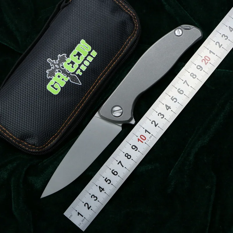 Складной нож Green thorn F95 Flipper клинок K110 с титановой ручкой карманный кухонный для
