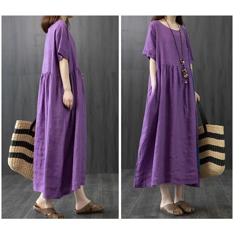 2021 Summer Dress Women Plus Size Women Dress Casual Women's Dresses O-neck Cotton Linen Short Sleeve Loose Fashion Dress Women
2021 Summer Dress Women Plus Size Women Dress Casual Women's Dresses O-neck Cotton Linen Short Sleeve Loose Fashion Dress Women