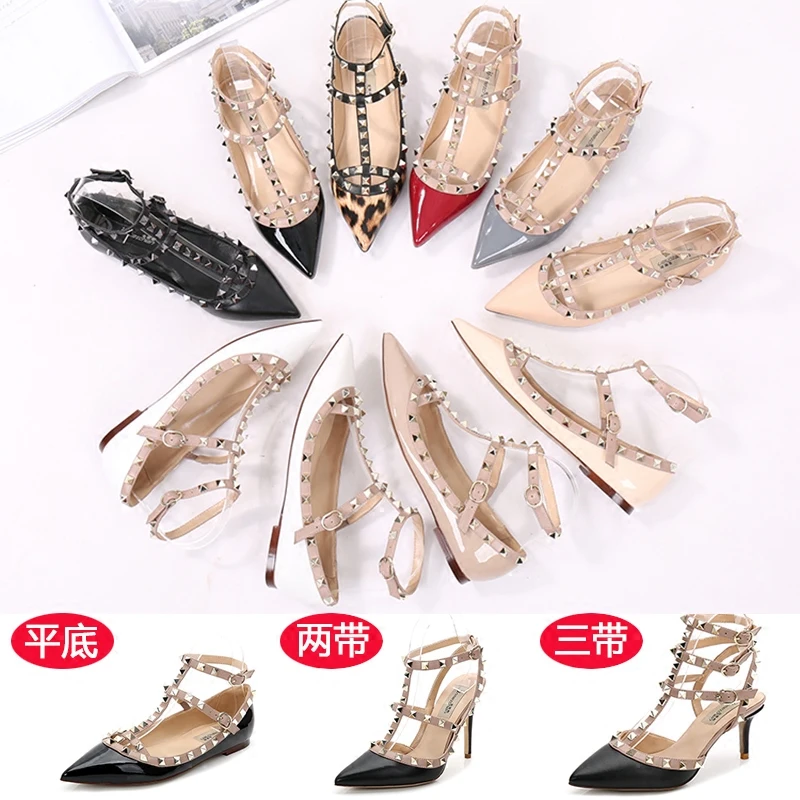 Vallu2020 autumn rivet pointed toe strap nude color shallow mouth leather large size fashion flat women's shoes
Vallu2020 autumn rivet pointed toe strap nude color shallow mouth leather large size fashion flat women's shoes