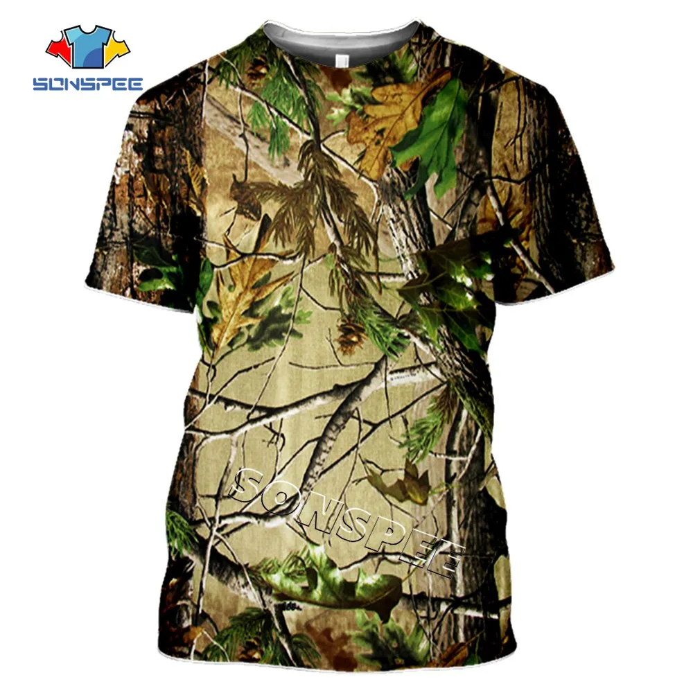 

SONSPEE Tree Hunting From Forest 3D Print T Shirts Casual Funny Men Tee Shirt Summer Women O-neck Short-Sleeve Unisex Streetwear