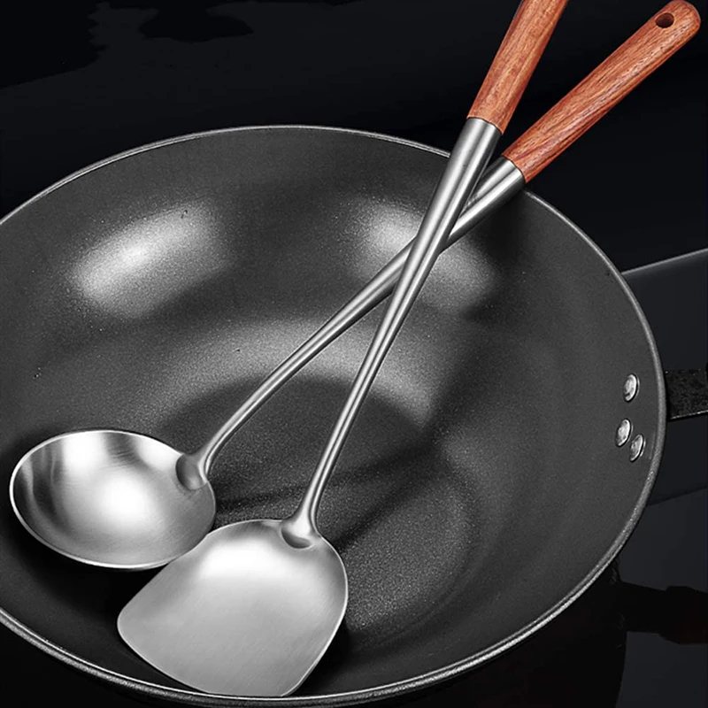 Wok Spatula and Ladle Tool Set, 17 Inches Spatula for Wok, Stainless Steel Wok Spatula
Wok Spatula and Ladle Tool Set, 17 Inches Spatula for Wok, Stainless Steel Wok Spatula