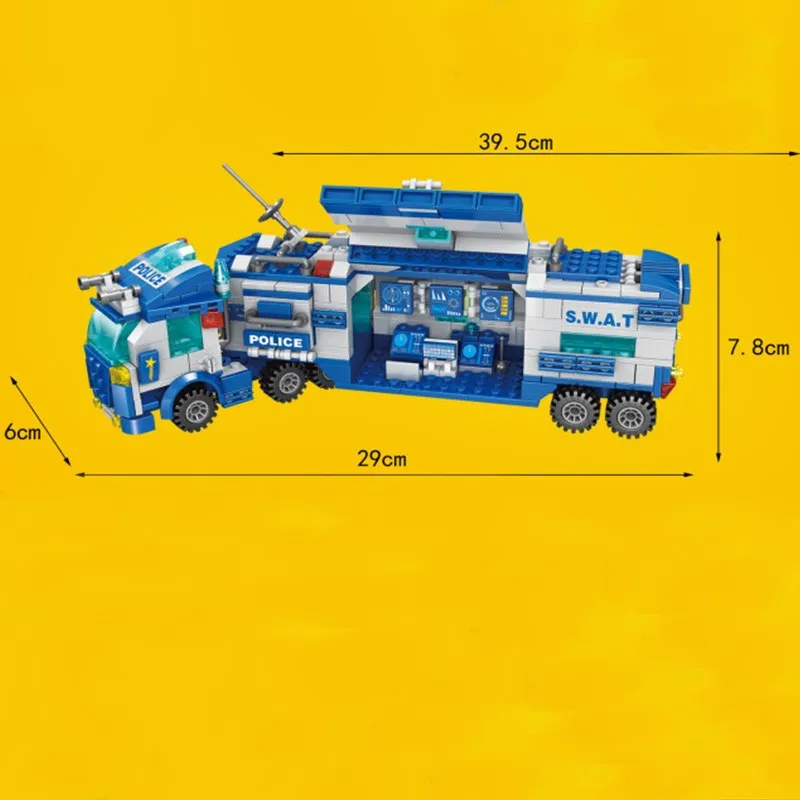 700pcs 8in1 City Police Command Trucks Building Blocks Policeman Robot Car Helicopter Model Bricks Toys For Children
700pcs 8in1 City Police Command Trucks Building Blocks Policeman Robot Car Helicopter Model Bricks Toys For Children