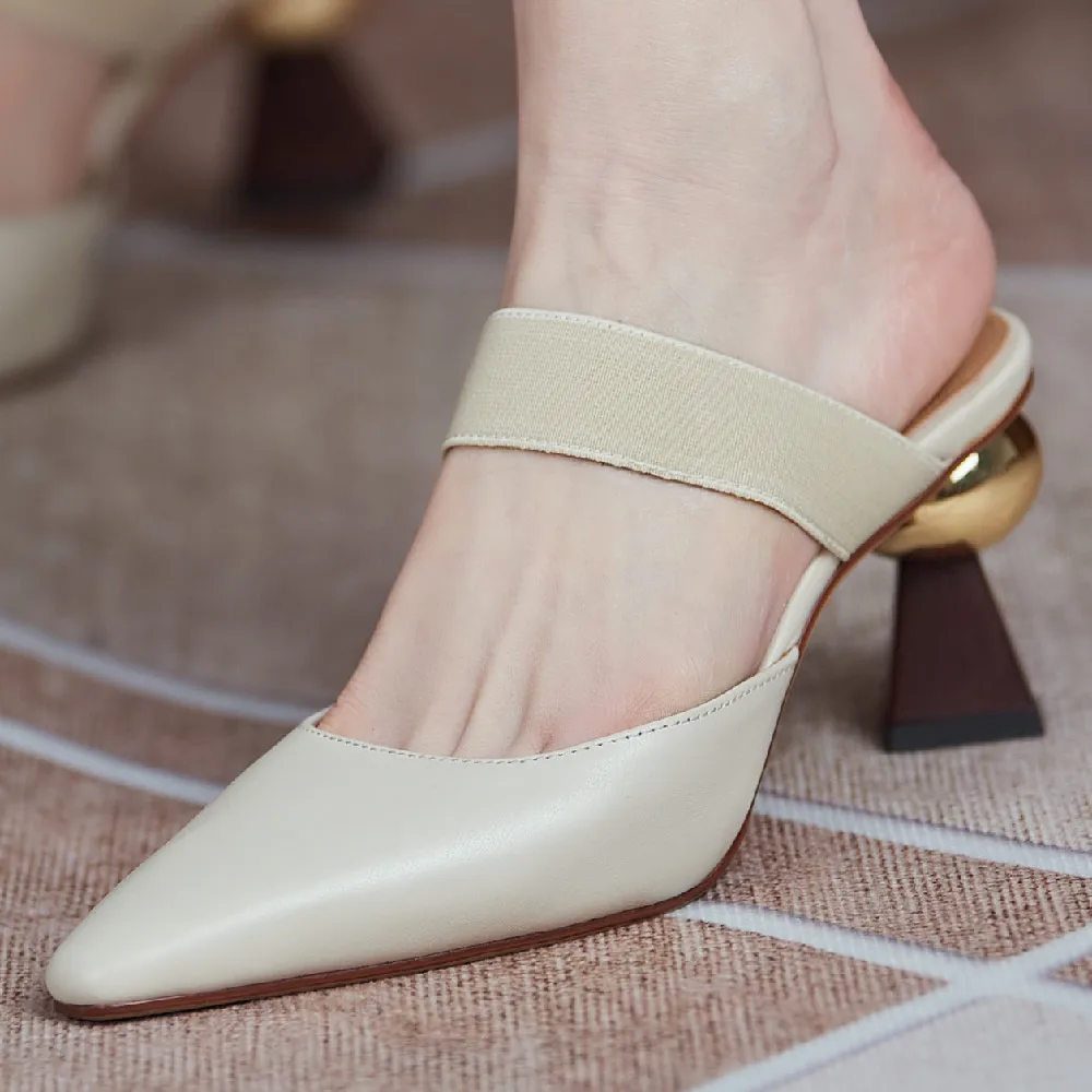 Women's genuine leather elastic band slip-on high heel poitned toe pumps elegant ladies summer sandals mules slides shoes women
Women's genuine leather elastic band slip-on high heel poitned toe pumps elegant ladies summer sandals mules slides shoes women