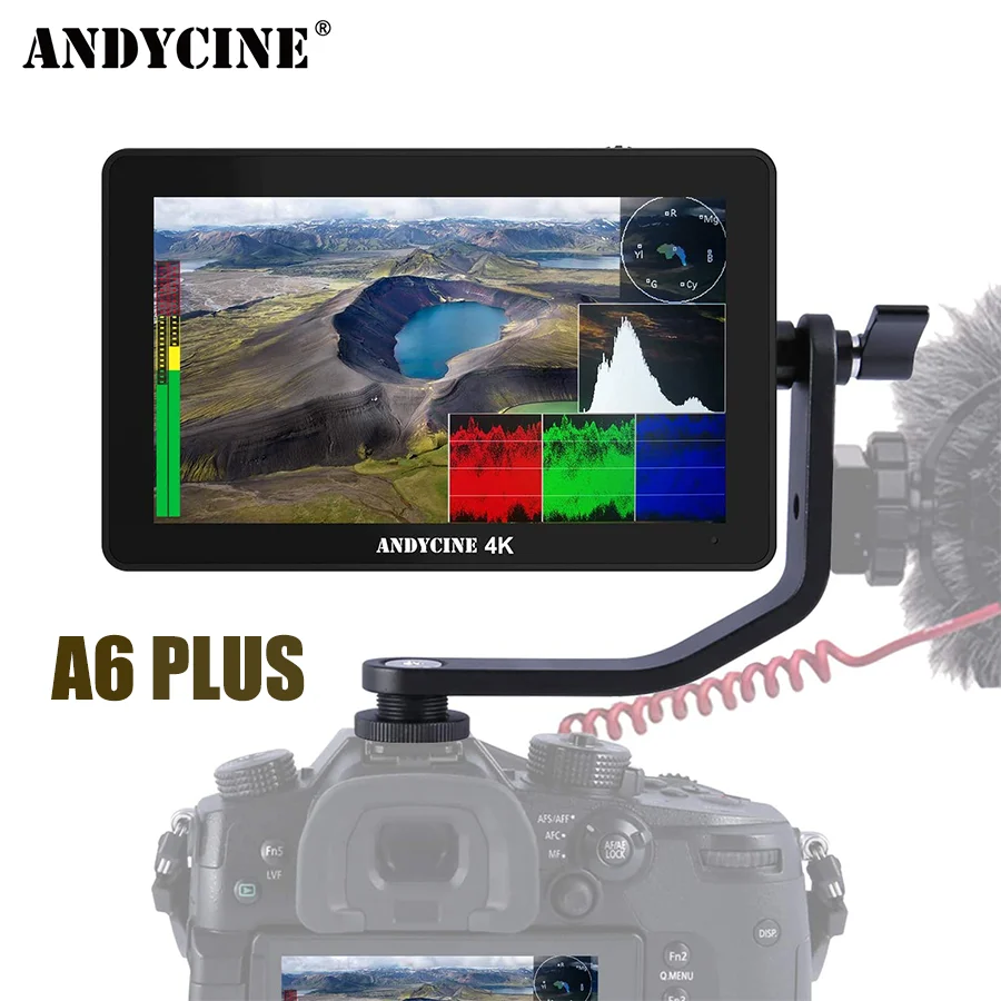 Andycine A6 Plus V2 Field Monitor 5 дюймовый сенсорный экран 4K форма волны / вектор область 3D LUT USB