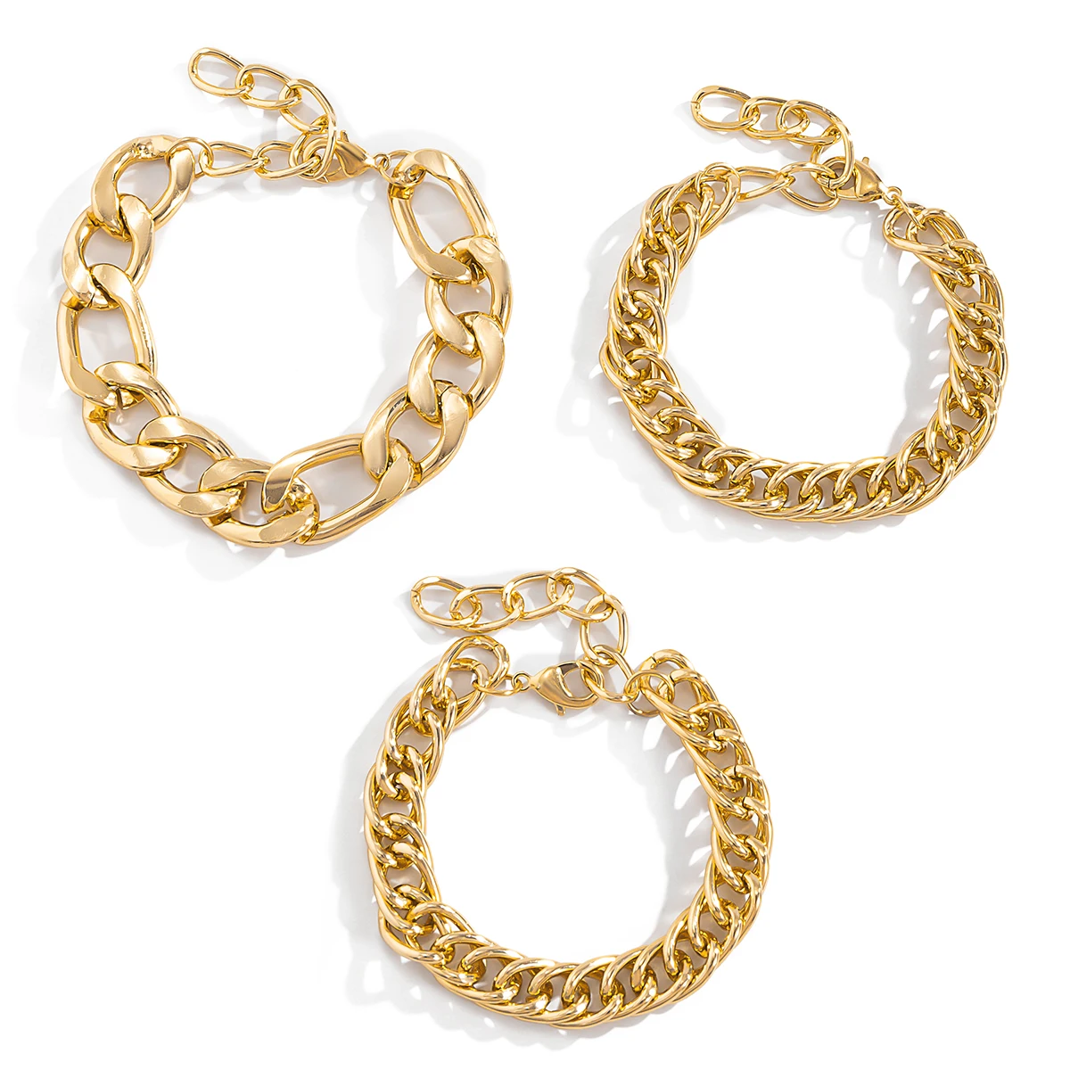 IngeSight.Z 3Pcs/Set Punk Exaggerated Chunky Thick Miami Curb Bracelets Bangles Gold Color Link Chain Bracelets Wrist Jewelry 
IngeSight.Z 3Pcs/Set Punk Exaggerated Chunky Thick Miami Curb Bracelets Bangles Gold Color Link Chain Bracelets Wrist Jewelry