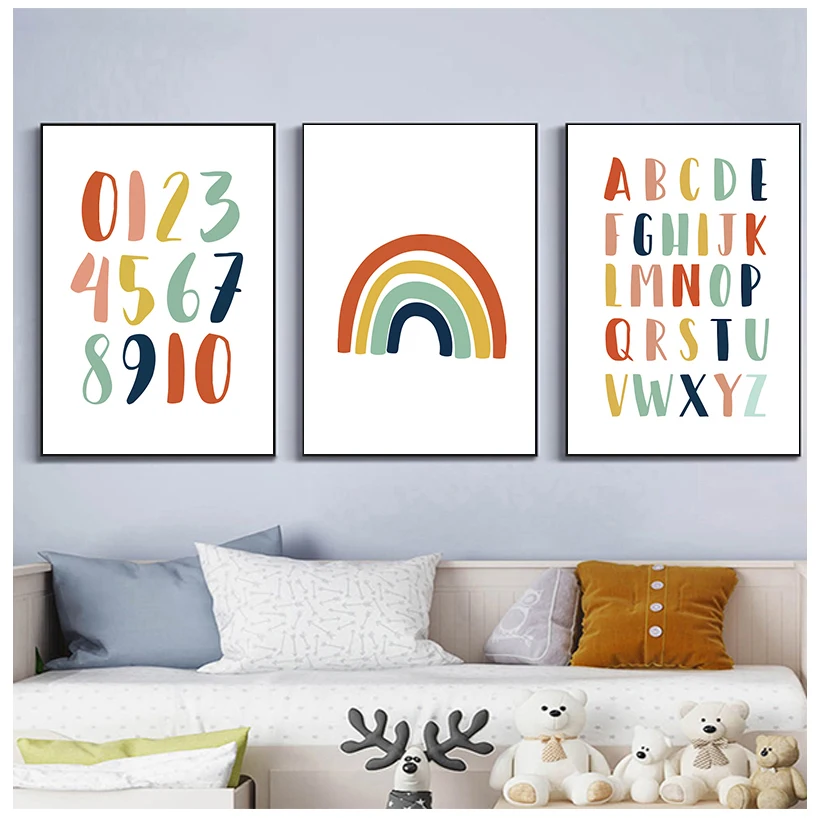 Rainbow Alphabet Nursery Wall Art Pictures Canvas Painting Poster Print Posters Baby Girls Room Home Decoration NO FRAME
Rainbow Alphabet Nursery Wall Art Pictures Canvas Painting Poster Print Posters Baby Girls Room Home Decoration NO FRAME